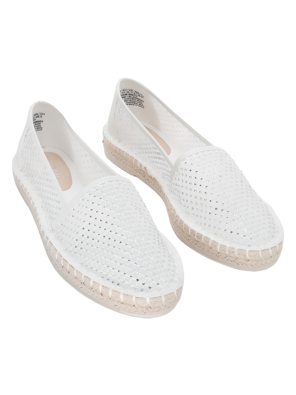Kenneth Cole Reaction Bonne Cream Crystal Mesh Espadrille Flats Size 10M